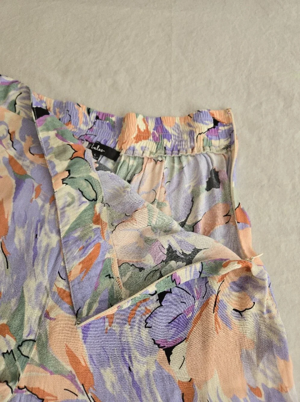 Lulus Palm Beach Babe Lilac Floral Print Wide-Leg Pants HAL3 - Picture 7 of 10